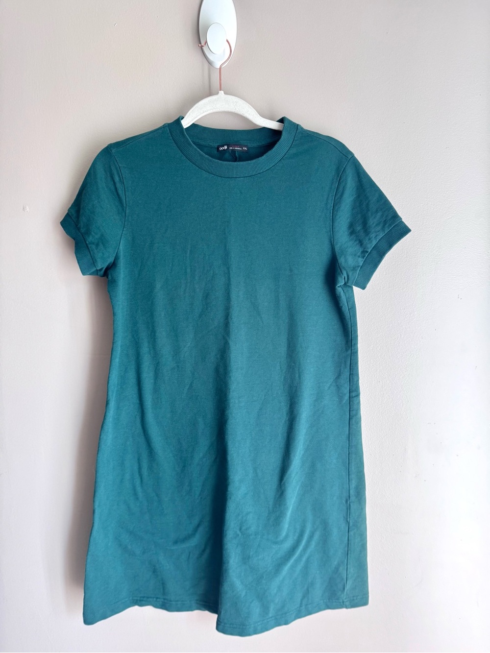Oodji Ultra Green Short Sleeve Sweatshirt Dress Pullover A Line Mini S M